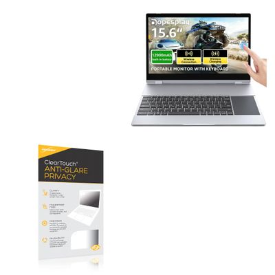 BoxWave Screen Protector Compatible with Dopesplay Wireless Portable Monitor Lapdock (15.6 in) - ClearTouch Anti-Glare Privacy (2-Pack), Privacy Screen Protector Flexible Film Anti-Glare
