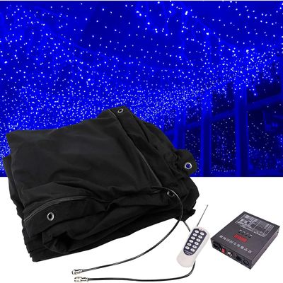 Foldable Wedding Stage Star Curtain Backdrops, LED Stage Starry Sky Cloth with Controller, Drape Starlight Background for Wedding Christmas Party Club Show Decoration,2x3m