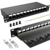 Enmane 12 Port Blank Keystone Patch Panel for Rackmount &Wall Mount STP/UTP 1U10 Inch Network Patch Panel view 1