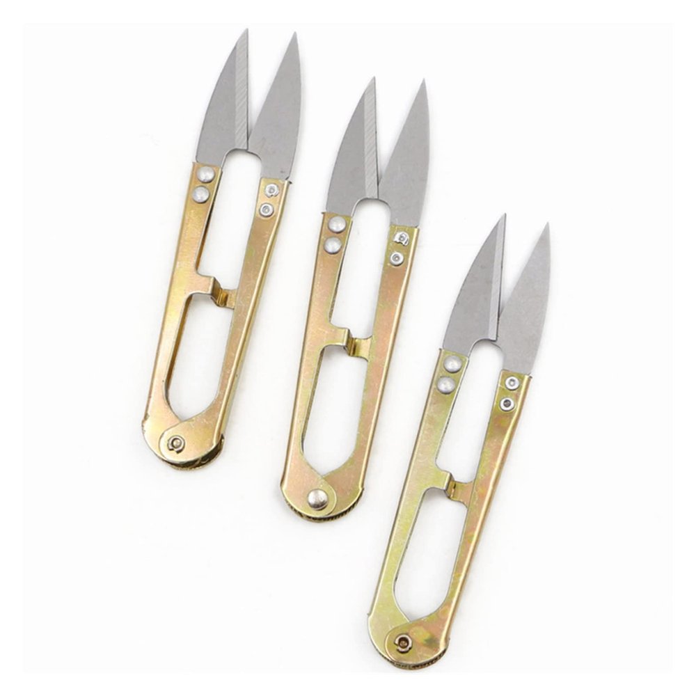 ZMQJEQANBG 1pcs Mini Steel Shear Fish Line Scissors 15g 10.5cm U-Shaped Fishing Line Fly Tying Tool Tackle Gear Scissors Sewing Scissors