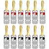 20pcs/10pairs Banana Plugs Gold-Plated 4MM Banana Connector with Screw Lock(Color:with Naxxxxchi) view 2