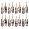 WUZDPRCJ 16PCS Speaker Banana Plug Connector Gold Plated Brass Speaker Adapter Audio Video Banana Connectors, 8 red and 8 black view 1