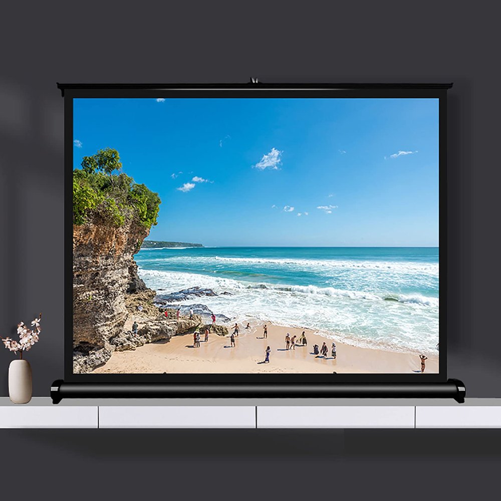 FAFACAI Floor-Pull Projector Screen 4:3/16:9 Punch-Free and Convenient High-Definition Stretchable Mobile Projection Small Desktop Screen, for Indoor Home Theater Meeting (50) (30inch 4:3)