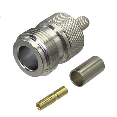 JFZTPVAK 10pcs N Female Jack Connector Crimp RG58 RG142 LMR195 RG400 Cable RF Coaxial Wire Terminals Brass Straight
