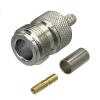 JFZTPVAK 10pcs N Female Jack Connector Crimp RG58 RG142 LMR195 RG400 Cable RF Coaxial Wire Terminals Brass Straight view 1