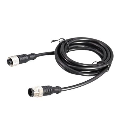 M12 Connector Waterproof Aviation Plug with wire 4 core 5 core 8 core 12 core Sensor Male/Female Injection Molding Connector(Color:Straight head,Size:5M_3PCS_8P)