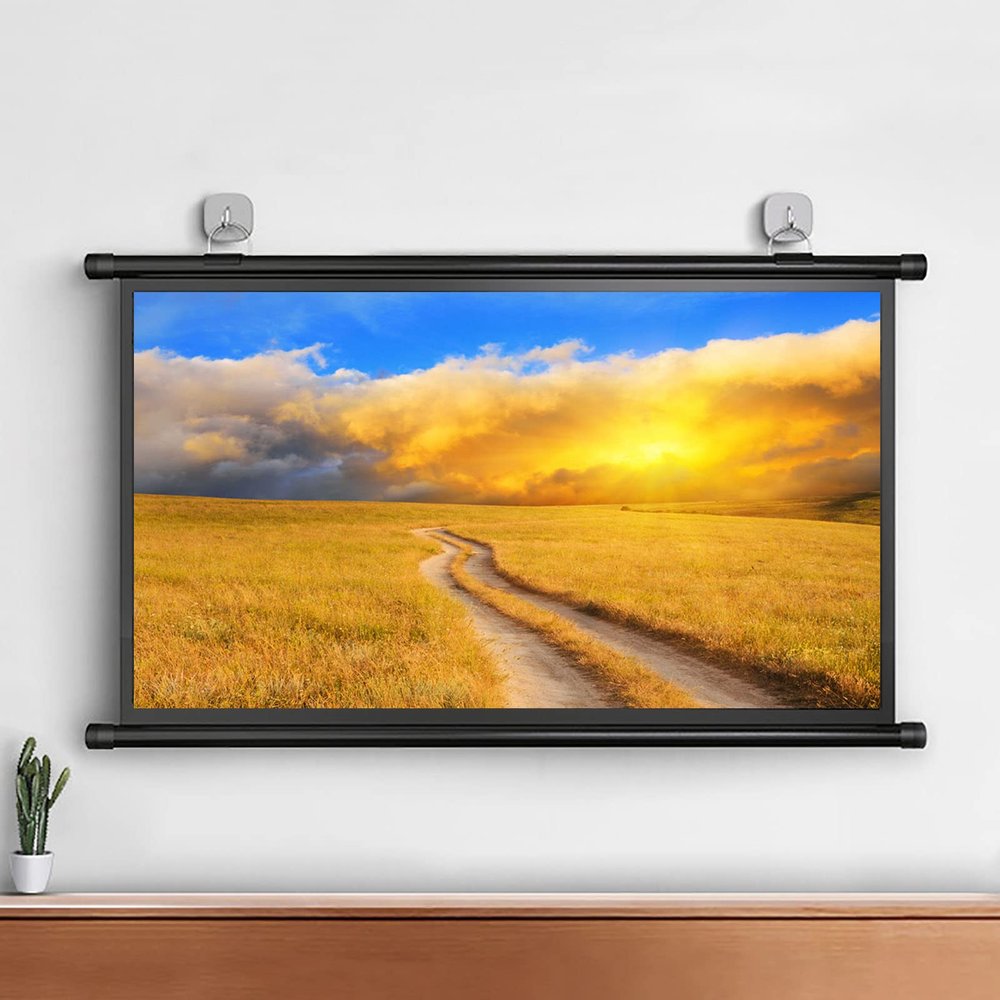 FAFACAI 4:3/16:9 HD 4K Indoor Outdoor Portable Foldable Projector Screen, Wall-Mounted Movies Projection Screen for Home Theater Presentation Conference (60) (100inch)
