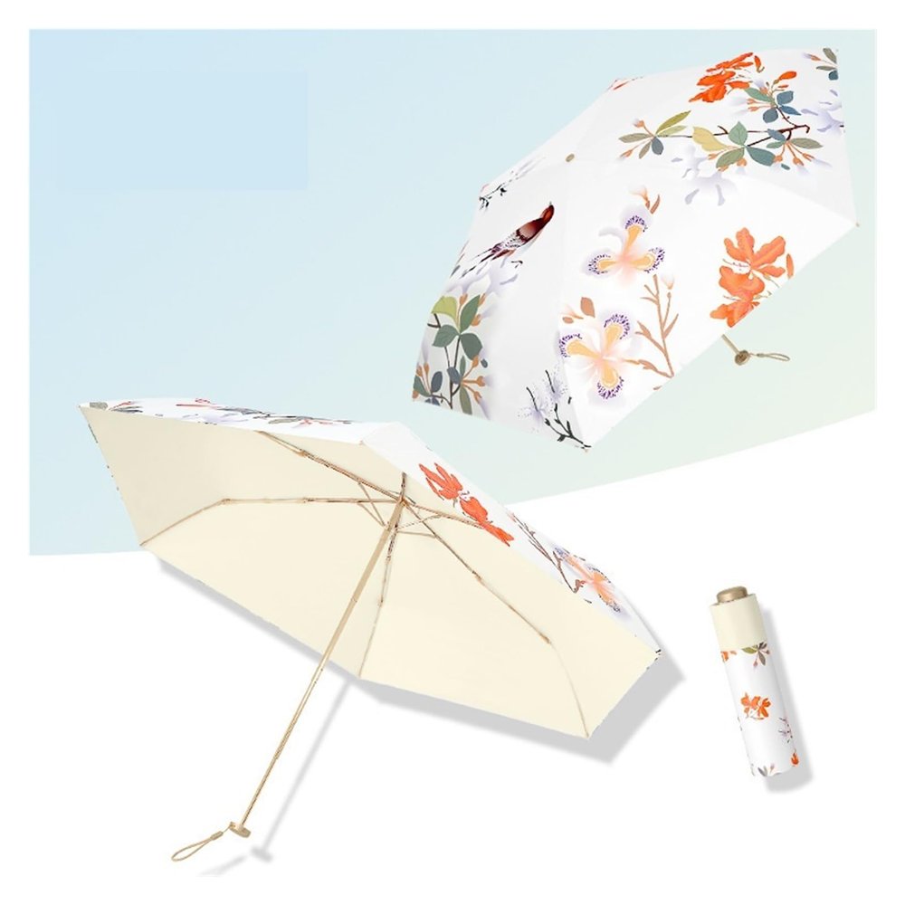 RENEESME Umbrellas for Rain Folding Umbrella Golden Umbrella Lightweight Portable Folding Umbrella Double-Purpose Sunshade Umbrella Strong Umbrella for Wind and Rain(Color:C)