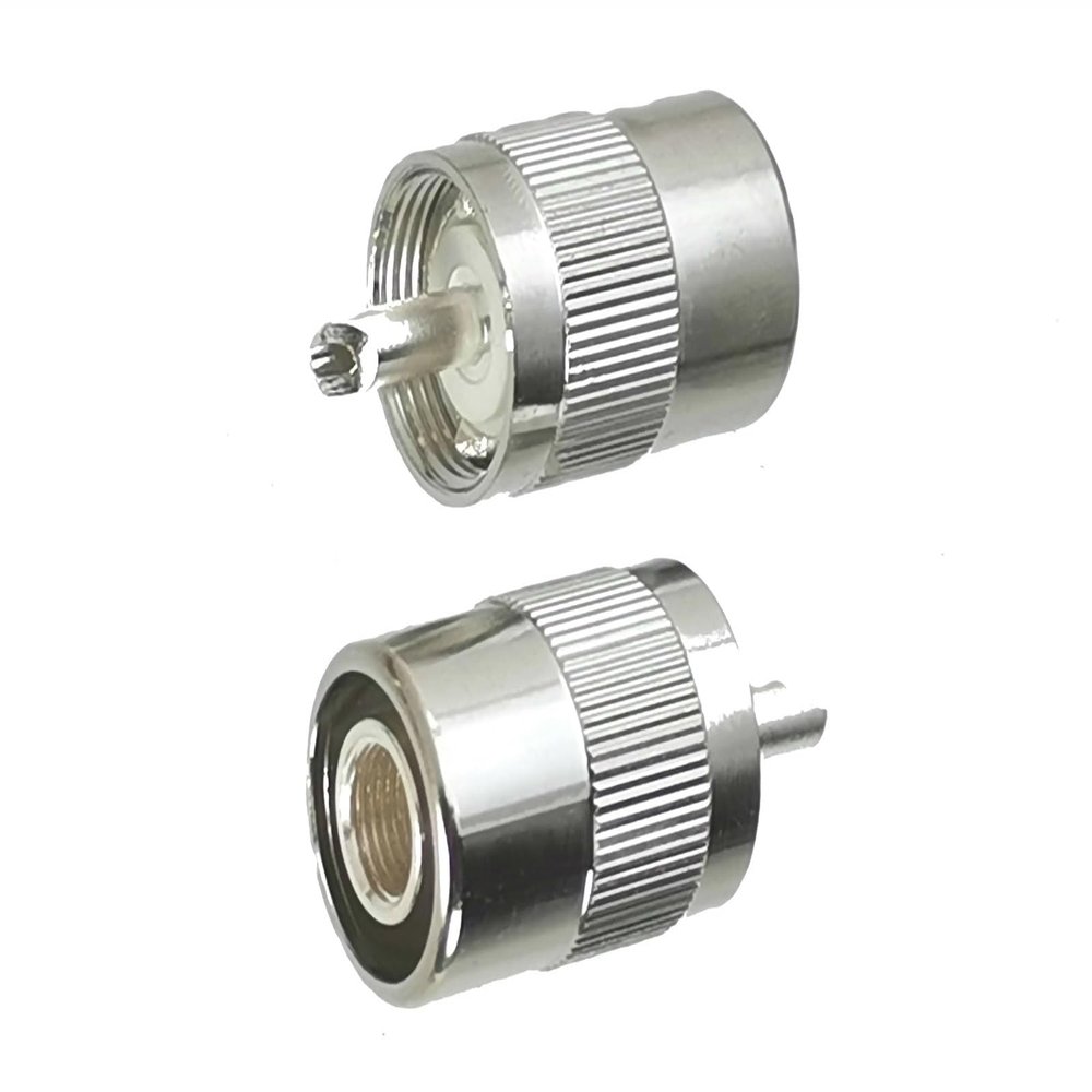10pcs UHF PL259 Male Screwed Coupling Connector Solder RG5 RG6 5D-FB LMR300 Cable Straight