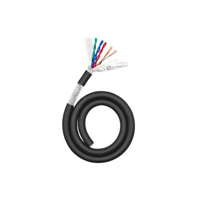 JZRYQJGJ 1M High Flexible Tow Twisted-Pair Shielded Cable 2 core 4 core 8 core 10 core 16 core Servo Encoder Control Cable(Color:0.5mm,Size:4core)