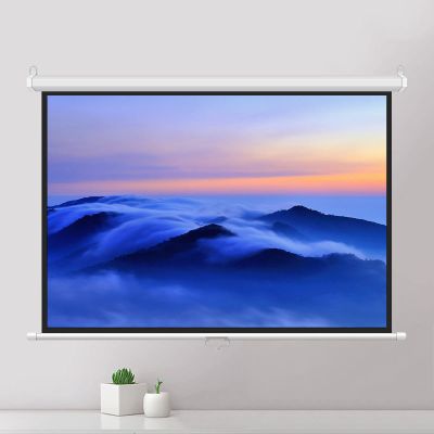 Auto-Locking Retractable Portable Projection Screen, 4:3/16:9 HD Foldable Manual Projection Screen, Wall/Ceiling Installation Projection Screens for Home Theater Conferences (84) ( 72inch 16:9)