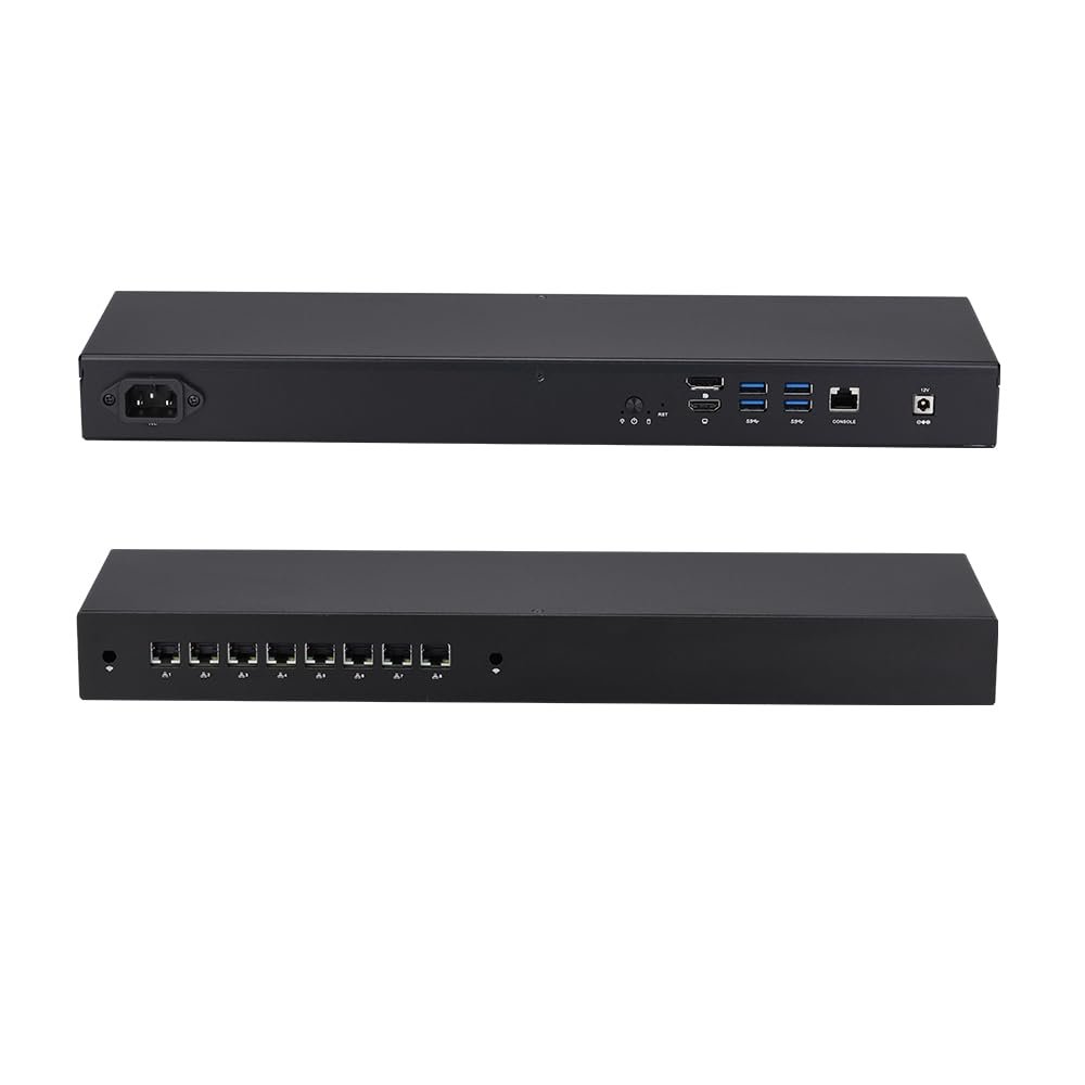 Qotom 1U Rack 8 LAN Mini PC Q1015GE Celeron 5205U AES-NI Firewall 8X 2.5G LAN, WIN10, Reliable 24/7(16G RAM 512G SSD)