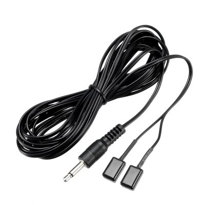 1Pcs IR Infrared Emitter Extension Cable 1.5M/3M Long 45 Degree Emission Angle 3.5mm Jack Single/Dual Head Black Head(Size:Dual Head 3m)