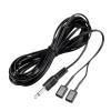 1Pcs IR Infrared Emitter Extension Cable 1.5M/3M Long 45 Degree Emission Angle 3.5mm Jack Single/Dual Head Black Head(Size:Dual Head 3m) view 1