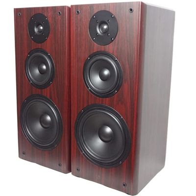 80W 8 Inch High Medium and Low Three-Way Frequency Bookshelf HiFi Speaker Wooden Passive Floor Front Speaker