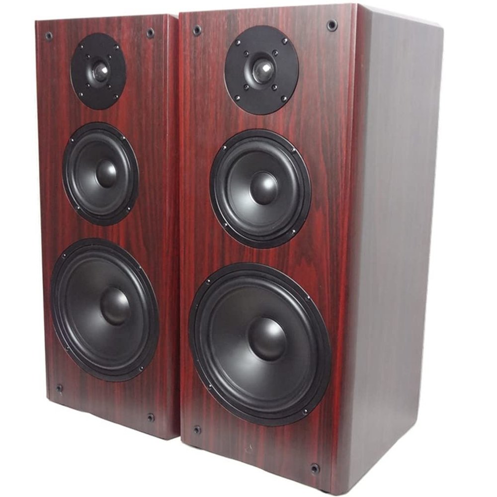 80W 8 Inch High Medium and Low Three-Way Frequency Bookshelf HiFi Speaker Wooden Passive Floor Front Speaker