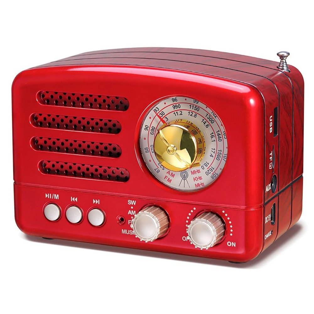 Classical Retro FM AM Desktop Radio Receiver Rechargeable Portable MP3 Radios Stereo 3W Speaker (Color : E, Size : 130 * 70 * 90mm) (D 130 * 70 * 90mm)