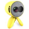 Mini Projector Child Portable Projector Support HD 1080p LED Video Projector 360 Rotation Stereo Speaker with TV Stick Laptop DVD PS3 PS4 for Home Movie Party Games White (Yellow ) view 1