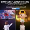 Mini Projector Child Portable Projector Support HD 1080p LED Video Projector 360 Rotation Stereo Speaker with TV Stick Laptop DVD PS3 PS4 for Home Movie Party Games White (Yellow ) view 3