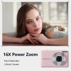 1080P High-Definition Digital Camera 44 Million Photos 16x Digital Zoom Camera Anti-Shake Proof Home Camera (Black) KEMTAT (Color : Mint Green) (Pink) view 4