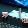Computer Speaker,Desktop Speakers Compact Portable Mini Sound Box for Laptops Desktops Mobile Devices,Built-in Radiators,Perfect As A Gift Or Desktop Decoration (Black) (Pink) view 3
