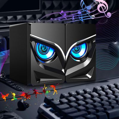 Computer Speakers,USB Powered Gaming Speakers with LED Light,Small Volume Large Sound Effect,Cool Lights,2 Speaker Units,Mini Multimedia Speaker for PC Desktop Lapto Tablet Phone
