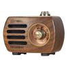 Portable Wooden Mini Radios Retro Radio FM 5.0 Speaker AUX Cable Play Desktop Radio Vintage view 1