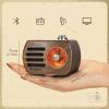 Portable Wooden Mini Radios Retro Radio FM 5.0 Speaker AUX Cable Play Desktop Radio Vintage view 2