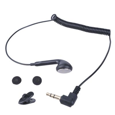 3.5mm Earphone with Soft Breathable Sponge Cover & Clip Single Side Mono Earbud for Driver and Security Patrols Single Side Earphone with Sponge Cover