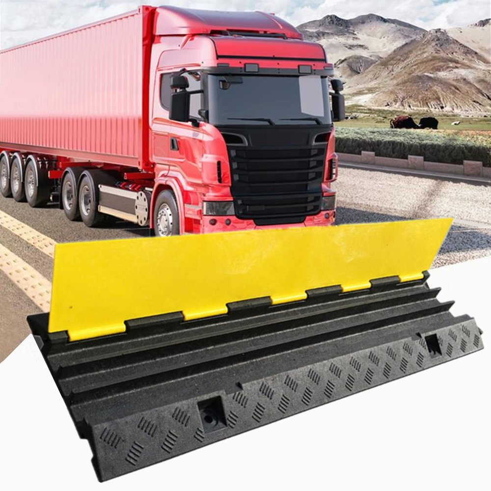 WTTTTW Cable Protective Ramp, Traffic Speed Bumps, Super Load Capacity 3 Channel Wire Cord Cover Ramp, Floor Cable Cover for Asphalt,Driveway,Office, Home, Workshop