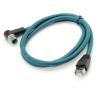 6.56ft M12 8 Pin A Code Male Right Angled to RJ45 Male High Flex Cat6 Ethernet Cable, RJ45 to M12 Industrial Connector Cable Shielded Field Wireable Cable Assembly for Automation Application 2Meter view 3