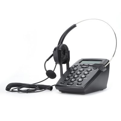 Crophone HeadsetCall Center Wired TelephoneHomeoffice PhoneWired Telephone with HeadsetTelephone,HT800 Call Center Wired Telephone with Omnidirectional Microphone Headset