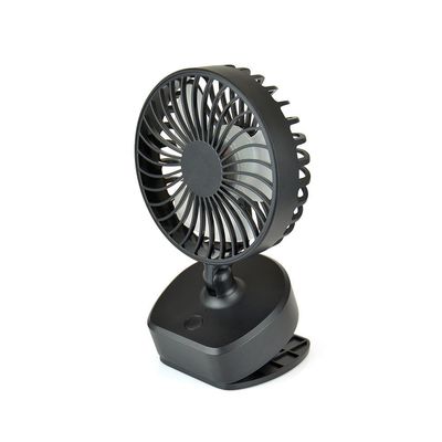 A2Z Mini 4 Inch Desk Clip Fan Quiet Portable USB Rechargeable 3 Speed Home Bedroom Office Car Outdoor Travel Prams Fan Black