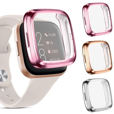 3 Pack Screen Protector for Fitbit Versa 2, TPU All-Around Protective Case Cover Rugged Bumper Shell Accessories