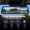 9.66" Mirror Dash Cam,1080P Touchscreen Rear View Mirror Front and Rear View Dual Cameras,Super Night Vision,G-Sensor,Loop Recording,Parking Assistance,24H Parking Monitor,HD Waterproof Backup Camera view 2