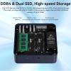 Beelink EQ14 Mini PC, Intel 13th Twin Lake-N150 (up to 3.6GHz, Upgraded N100), 16GB DDR4 RAM 500GB M.2 SSD, Dual LAN Mini Desktop Computer Support 4K@60Hz Dual Display/WiFi 6/BT 5.2 for Home/Office view 4