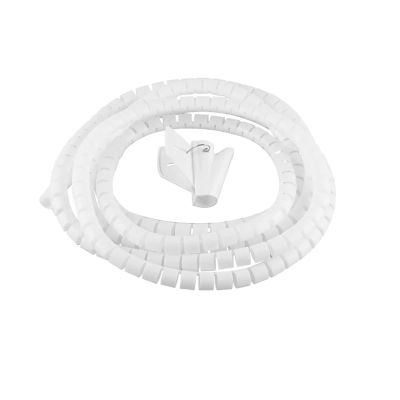 Spiral Protector 1 Meter Wire Wrap Cord Organizer Desk Tidy Cable Winder Sleeve Flexible Computer Cable Spiral Sleeve Spiral Tube Management Wraps Cable(Color:White,Size:10mm Inside Diameter)