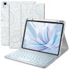 Harvopu Compatible for iPad Air 11-inch/Air 5th 4th Generation Case with Keyboard - Backlit Detachable, Folio Cover with Pencil Holder for iPad Air 11 Inch M3/M2, Air 5/ Air 4 (Boho Off-White) view 1