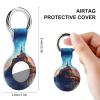 Mont Saint Michel France Silicone Protective Case for AirTag Tracker Cover Holder with Key Ring 4PCS view 2
