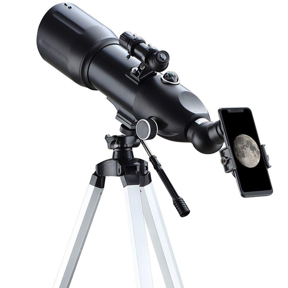 Portable Monocular Telescope 80mm Astronomical Refractor Telescope with Adjustable Tripod && Finder Scope, Portable Travel Telescope for Kids Adults Astronomy Beginners