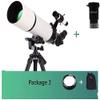 DirectNine Basics Portable Monocular telescopes for Astronomy Beginners,45 Degree Erect Mirror,80mm Large Diameter,5x24 Finder,Telescope for Kids with Backpack and Tripod, Package 1 view 2