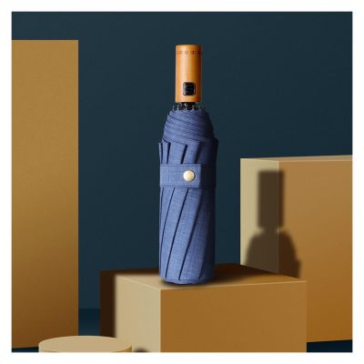 RENEESME Umbrellas for Rain Automatic Folding Double Business Umbrella Men's Umbrella Wooden Handle Umbrella Strong Umbrella for Wind and Rain(C)