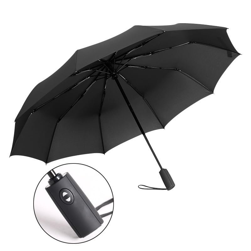 RENEESME Umbrellas for Rain Automatic Umbrella Folding Business Umbrella Unisex Umbrella Strong Umbrella for Wind and Rain(D)