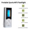 Portable Sports MP3 Flashlight, MP3 Player Sports Flashlight Clip, Music Player With LCD Backclip Flashlight, For Sports Music Player, Illuminate Dark Environment (Silver) view 2