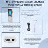 Portable Sports MP3 Flashlight, MP3 Player Sports Flashlight Clip, Music Player With LCD Backclip Flashlight, For Sports Music Player, Illuminate Dark Environment (Silver) view 3