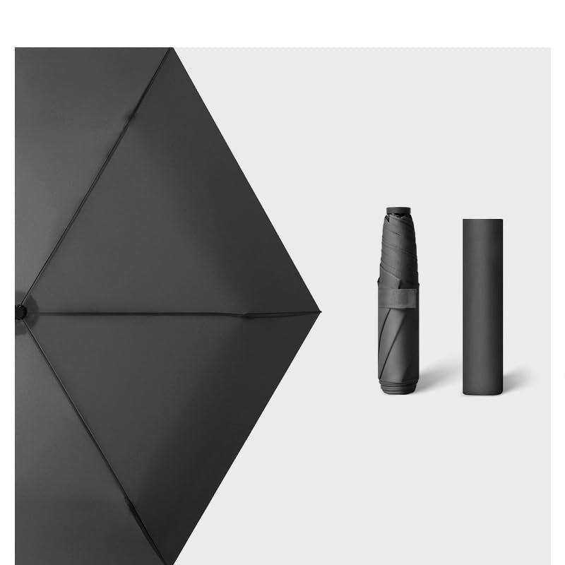 RENEESME Umbrellas for Rain Folding Creative Umbrella Solid Color Mini Light Hand Open Portable Umbrella Strong Umbrella for Wind and Rain(B)