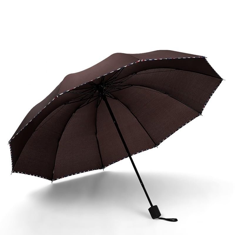 RENEESME Umbrellas for Rain Double Layer Automatic Reverse Umbrella Double Solid Color Rain Or Shine Foldable Umbrella Strong Umbrella for Wind and Rain(C)
