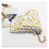 RENEESME Umbrellas for Rain Metal Curved Handle Rain Or Shine Umbrella Folding Parasol for Women Strong Umbrella for Wind and Rain(B) view 3