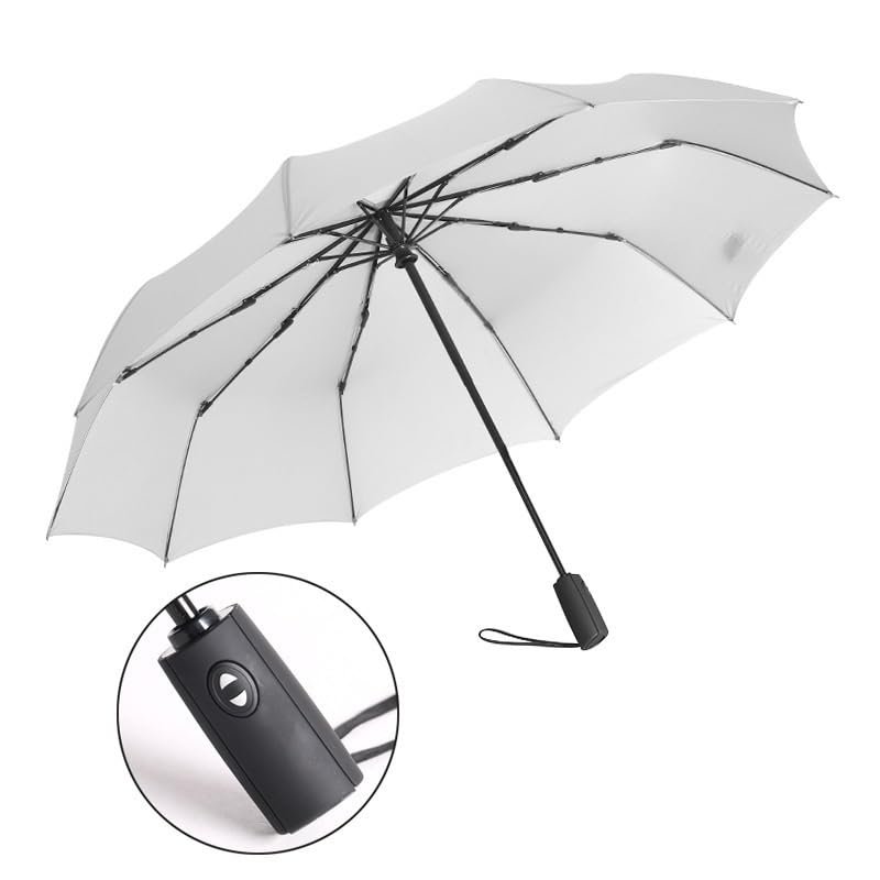 RENEESME Umbrellas for Rain Automatic Umbrella Folding Business Umbrella Unisex Umbrella Strong Umbrella for Wind and Rain(A)