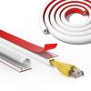 UOMTFAI Wall Cord Hider 118 Inch, Self Adhesive Cable Hider Cord Cover for Wires, Flexible Wire Cover Cable Raceway for Cord Management W0.59 H0.39in White view 1